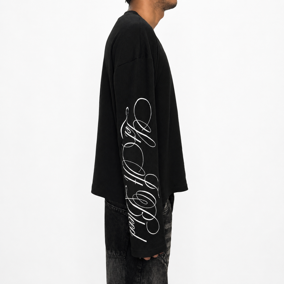Waffle Long Sleeve | Let It Bleed - Black - Black