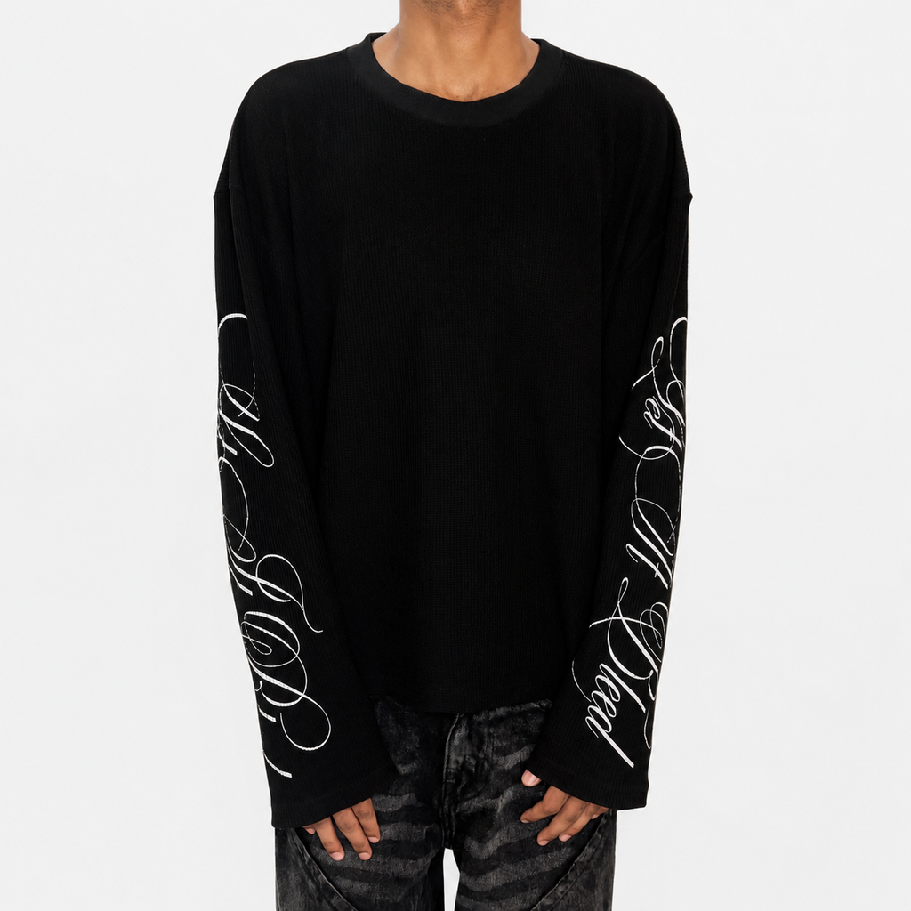 Waffle Long Sleeve | Let It Bleed - Black - Black